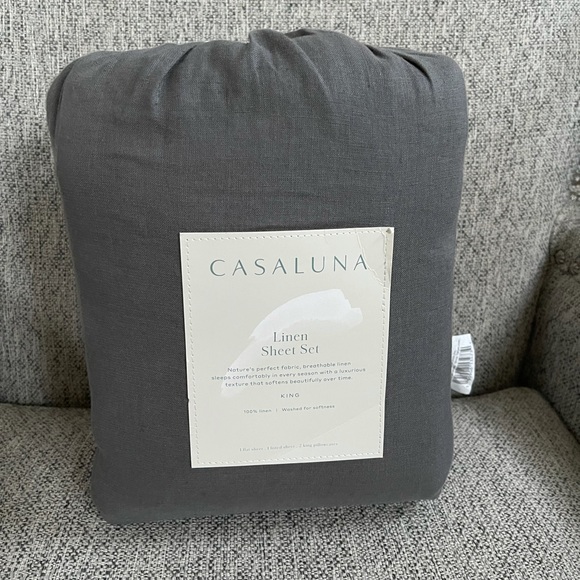 Casaluna Bedding Casaluna King 0 Washed Linen Sheet Set Gray Poshmark
